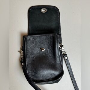 Vintage Genuine Leather Black Crossbody Bag